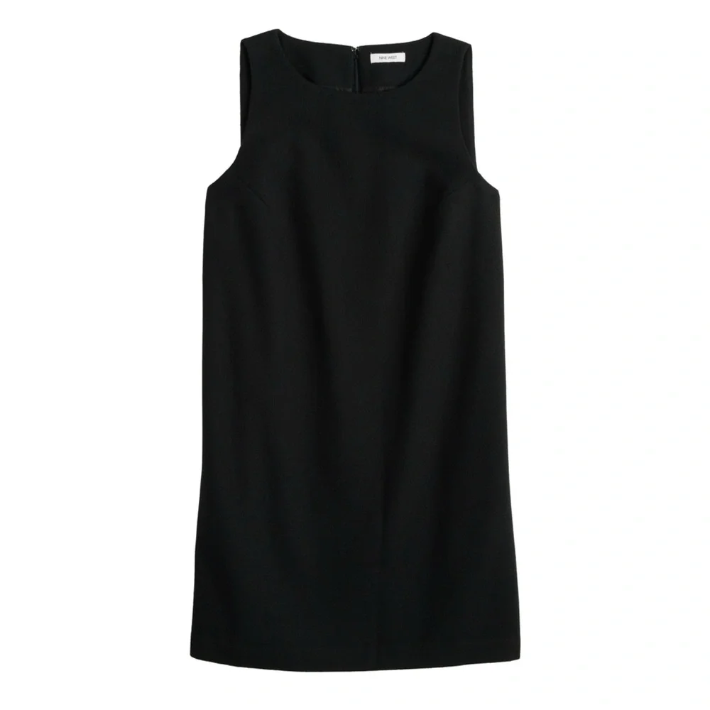 NWT Nine West Black Mini Sleeveless Dress Size XL Womens Minimalist Chic Neutral - Picture 3 of 11